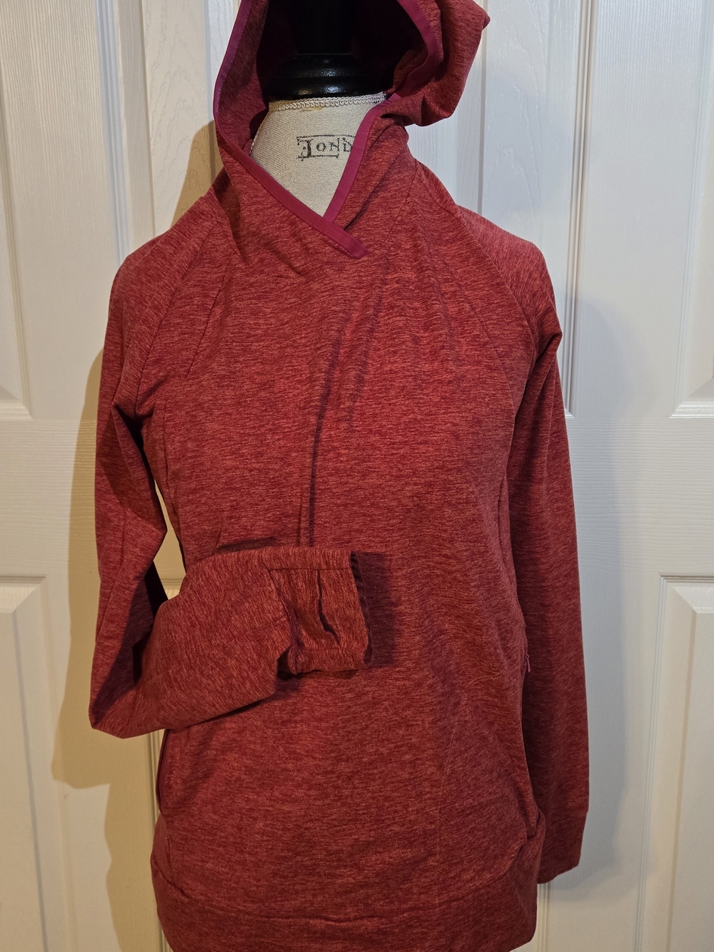 Merrell Heathered Maroon Hooded Pullover Sweater